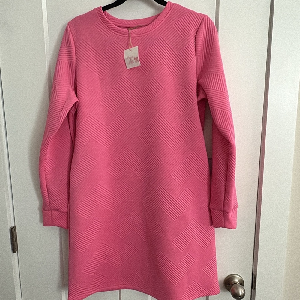 Boutique Pink Long Sleeve Dress